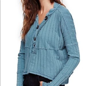 Ocean Blue Long Sleeve Free People top